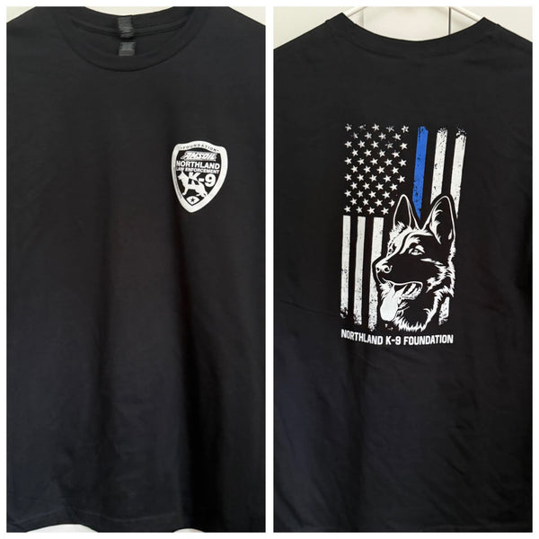 Black T-Shirt - Flag + Shererd's Head